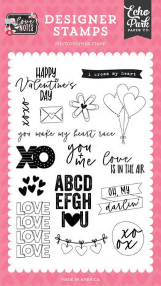 Echo Park Love Notes I Cross My Heart Clear Stamps (LN344043)