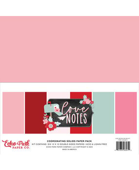 Echo Park Love Notes 12x12 Inch Coordinating Solids Paper Pack (LN344015) Echo Park Love Notes 12x12 Inch Coordinating Solids Paper Pack (LN344015)