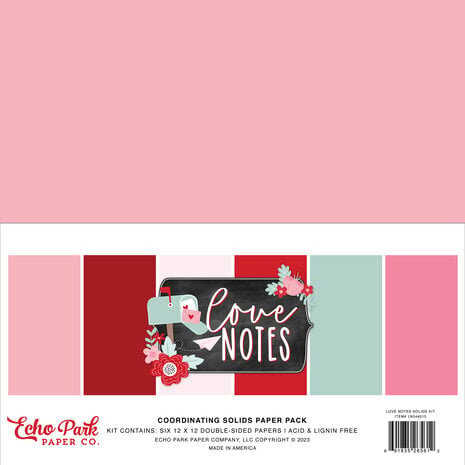 Echo Park Love Notes 12x12 Inch Coordinating Solids Paper Pack (LN344015) Echo Park Love Notes 12x12 Inch Coordinating Solids Paper Pack (LN344015)