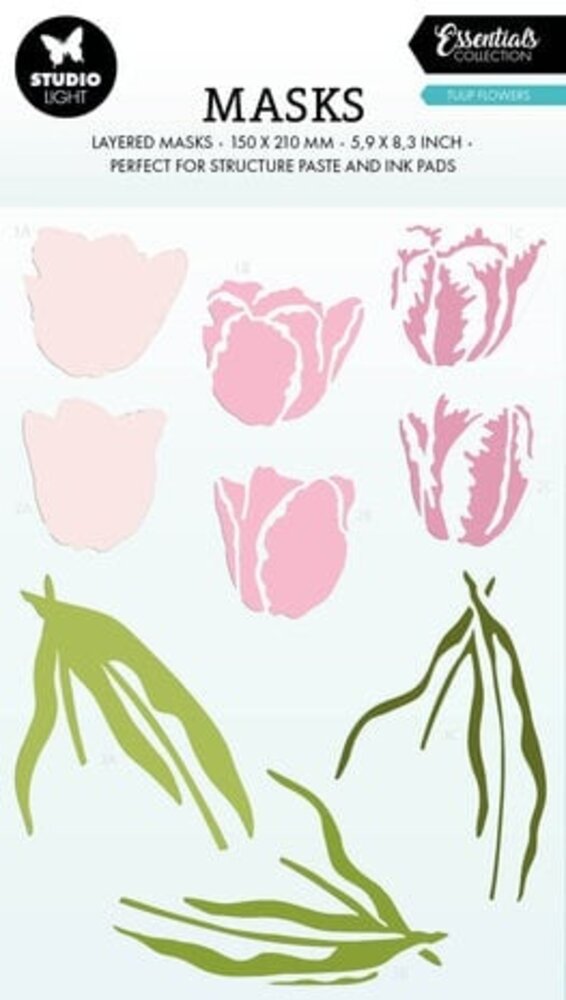 Studio Light Essentials Tulip Flowers A5 Masking Stencil (SL-ES-MASK248) Studio Light Essentials Tulip Flowers A5 Masking Stencil (SL-ES-MASK248)
