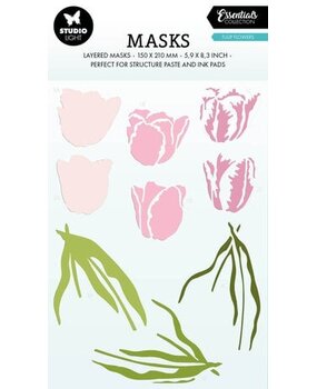 Studio Light Essentials Tulip Flowers A5 Masking Stencil (SL-ES-MASK248)* Studio Light Essentials Tulip Flowers A5 Masking Stencil (SL-ES-MASK248)*
