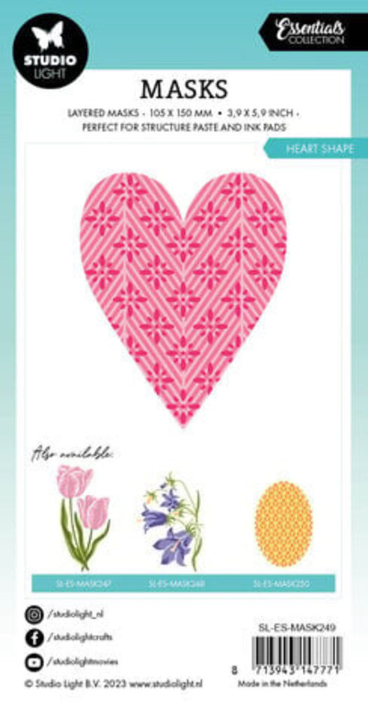 Studio Light Essentials Heart Shape Masking Stencil (SL-ES-MASK249)