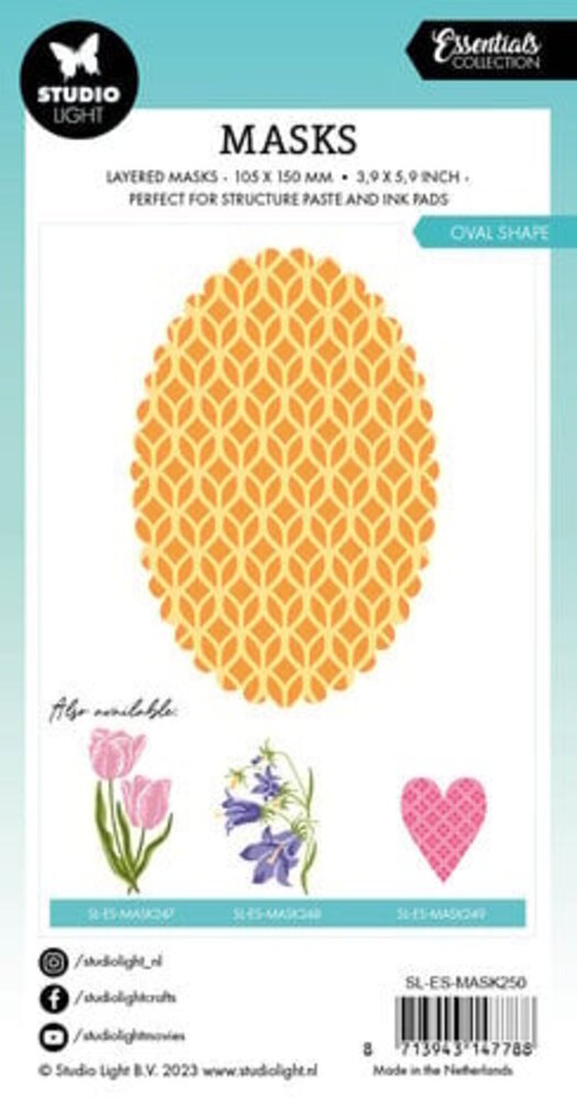 Studio Light Essentials Oval Shape Masking Stencil (SL-ES-MASK250) Studio Light Essentials Oval Shape Masking Stencil (SL-ES-MASK250)