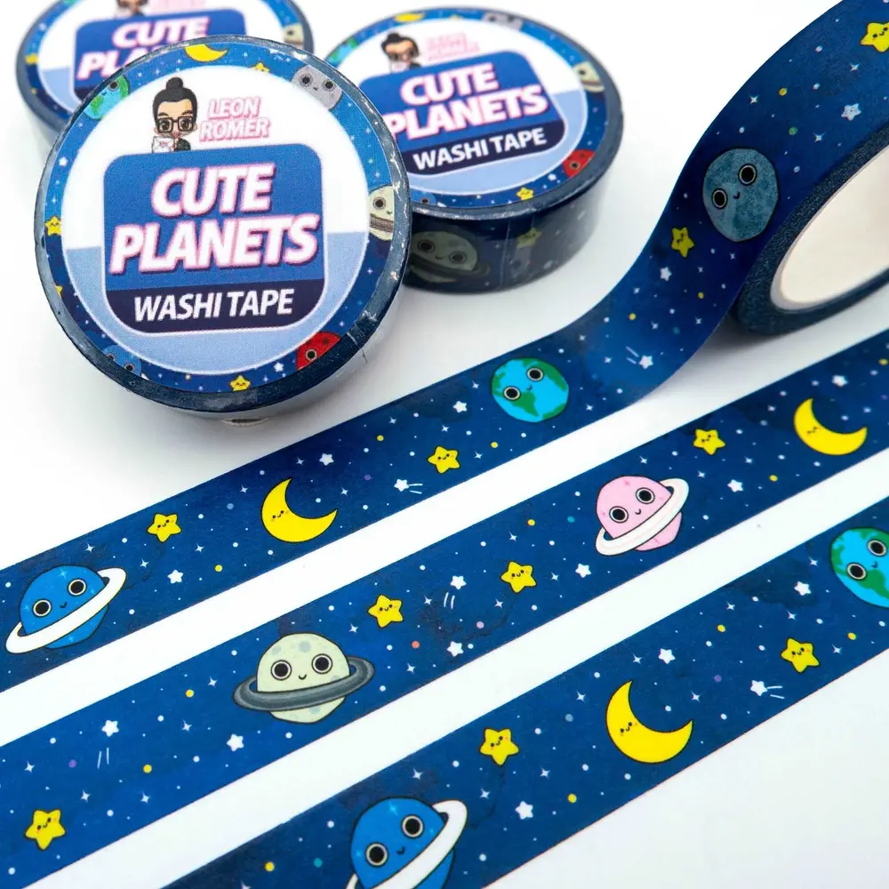 Leon Römer Illustraties Cute Planets Washi Tape Leon Römer Illustraties Cute Planets Washi Tape