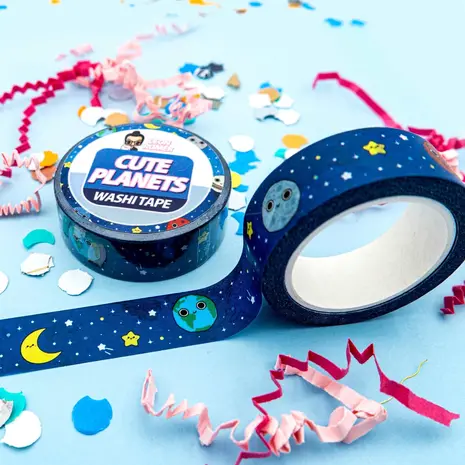 Leon Römer Illustraties Cute Planets Washi Tape Leon Römer Illustraties Cute Planets Washi Tape