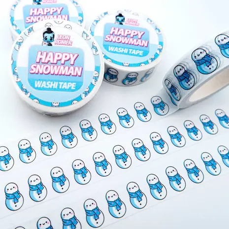 Leon Römer Illustraties Happy Snowman Washi Tape