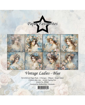Paper Favourites Vintage Ladies Blue 12x12 Inch Paper Pack (PF469)* Paper Favourites Vintage Ladies Blue 12x12 Inch Paper Pack (PF469)*