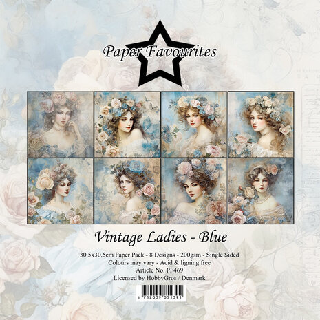 Paper Favourites Vintage Ladies Blue 12x12 Inch Paper Pack (PF469) Paper Favourites Vintage Ladies Blue 12x12 Inch Paper Pack (PF469)