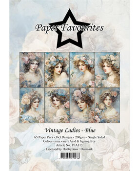 Paper Favourites Vintage Ladies Blue A5 Paper Pack (PFA113)