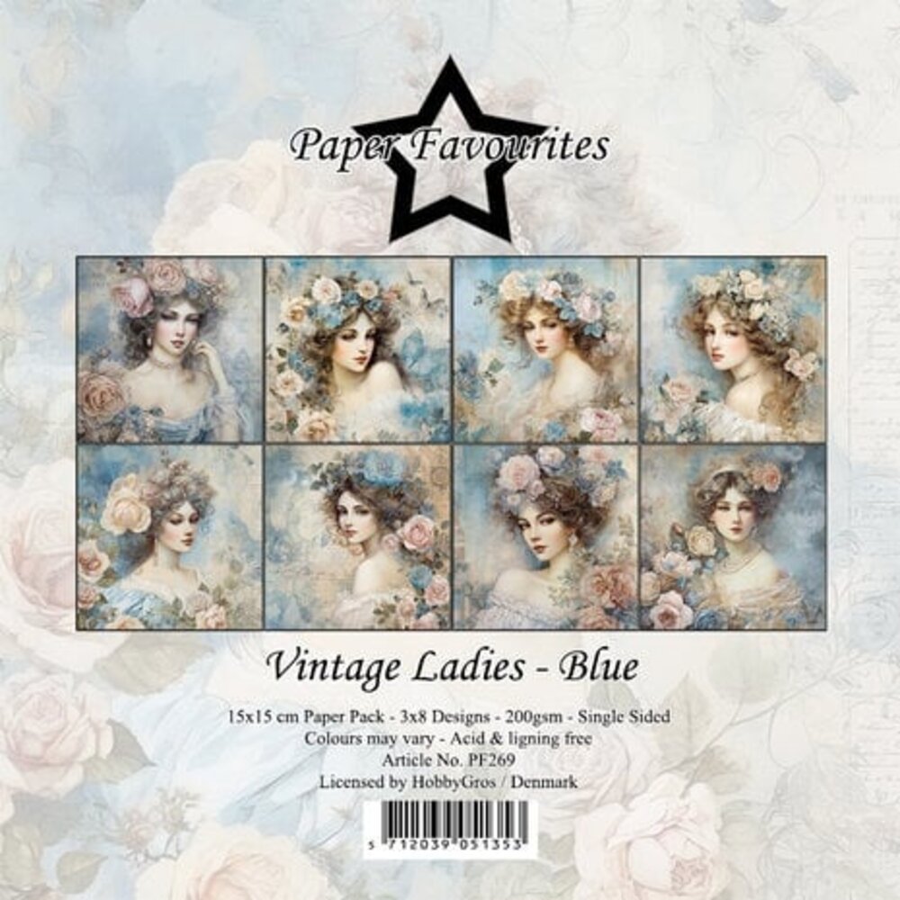 Paper Favourites Vintage Ladies Blue 6x6 Inch Paper Pack (PF269) Paper Favourites Vintage Ladies Blue 6x6 Inch Paper Pack (PF269)