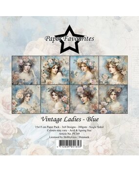 Paper Favourites Vintage Ladies Blue 6x6 Inch Paper Pack (PF269) Paper Favourites Vintage Ladies Blue 6x6 Inch Paper Pack (PF269)