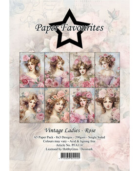 Paper Favourites Vintage Ladies Rose A5 Paper Pack (PFA114)