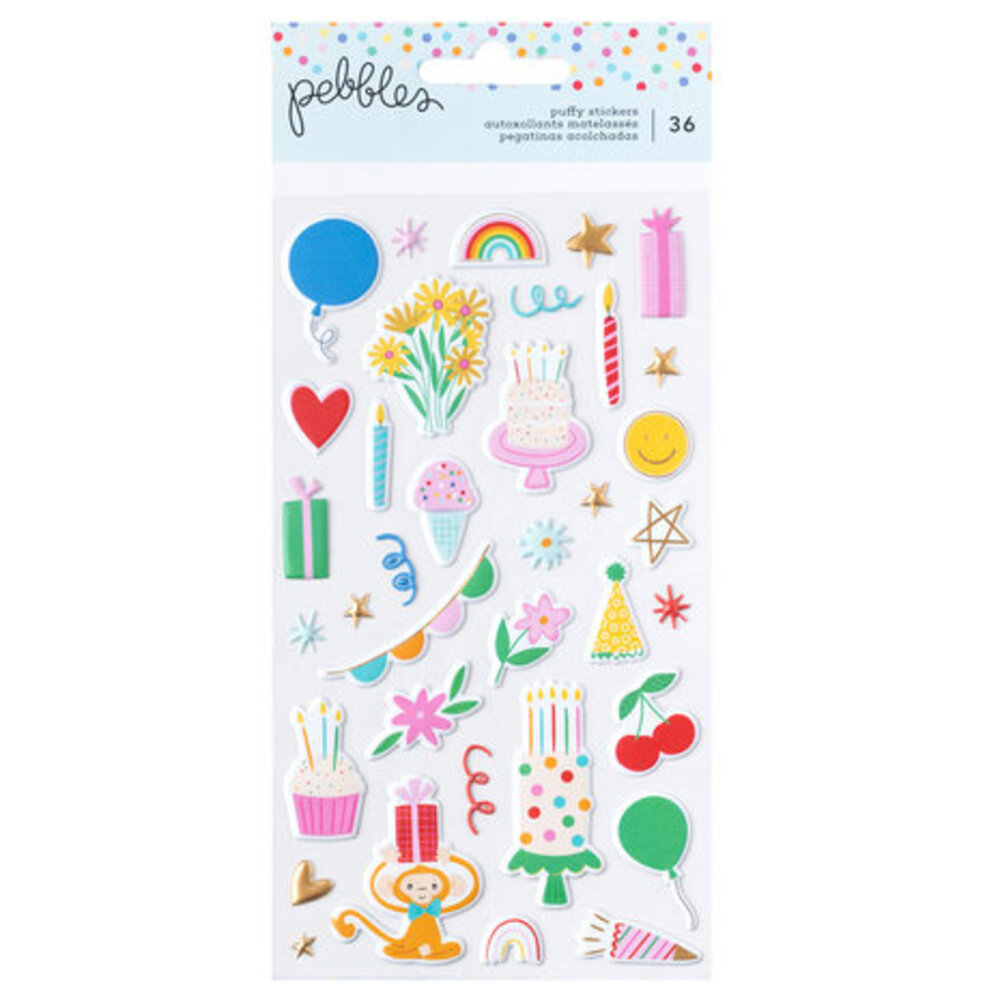 Pebbles All The Cake Puffy Stickers Icons (34022069)