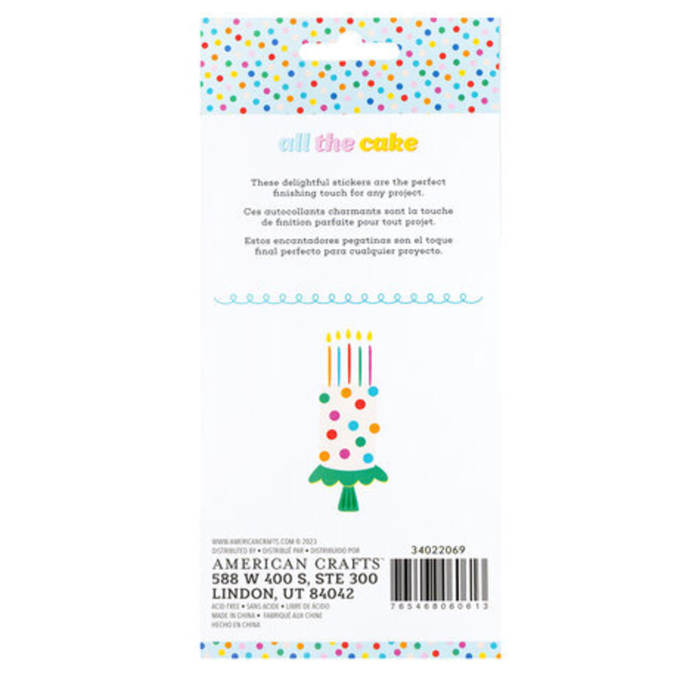 Pebbles All The Cake Puffy Stickers Icons (34022069)