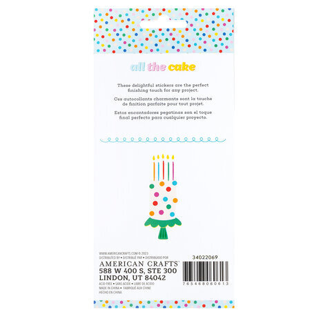 Pebbles All The Cake Puffy Stickers Icons (34022069)