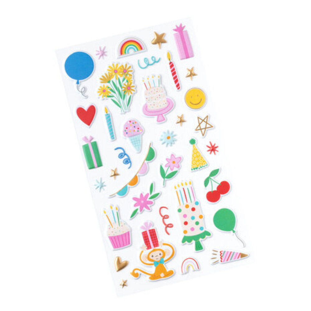Pebbles All The Cake Puffy Stickers Icons (34022069)