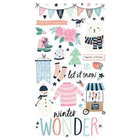 Simple Stories Winter Wonder Chipboard Stickers (21217)