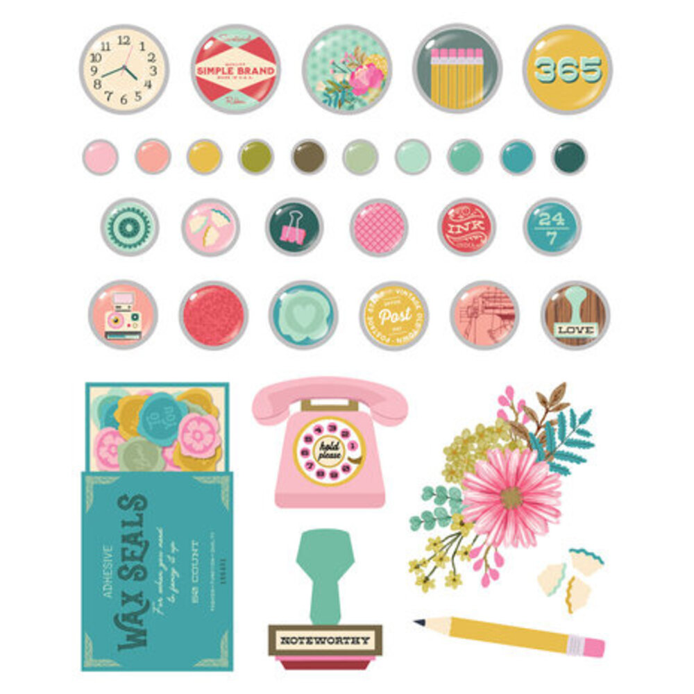 Simple Stories Noteworthy Decorative Brads (21327) Simple Stories Noteworthy Decorative Brads (21327)