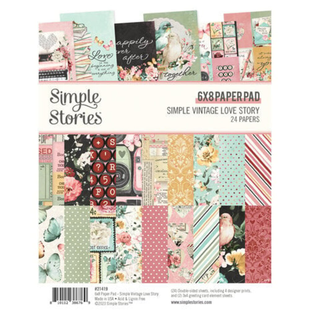Simple Stories Simple Vintage Love Story 6x8 Inch Paper Pad (21419) Simple Stories Simple Vintage Love Story 6x8 Inch Paper Pad (21419)