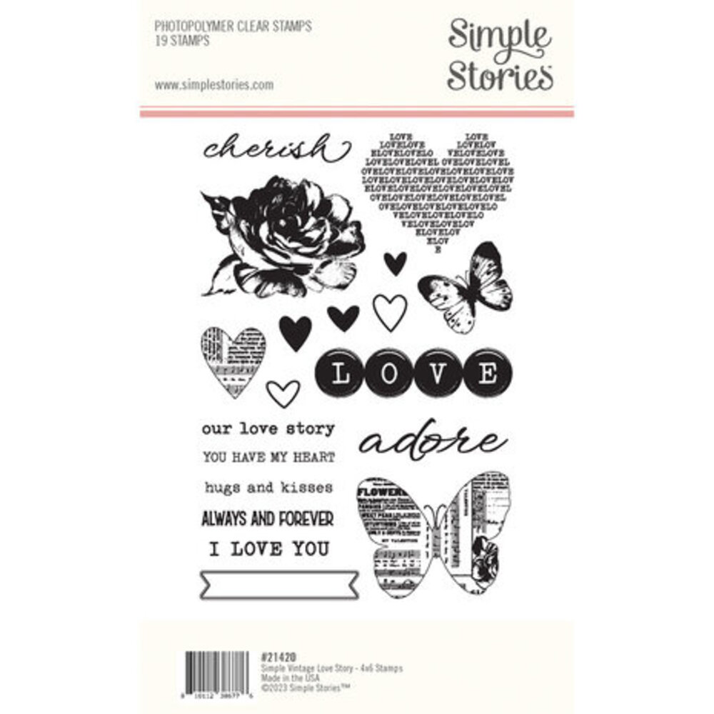 Simple Stories Simple Vintage Love Story Clear Stamps (21420) Simple Stories Simple Vintage Love Story Clear Stamps (21420)