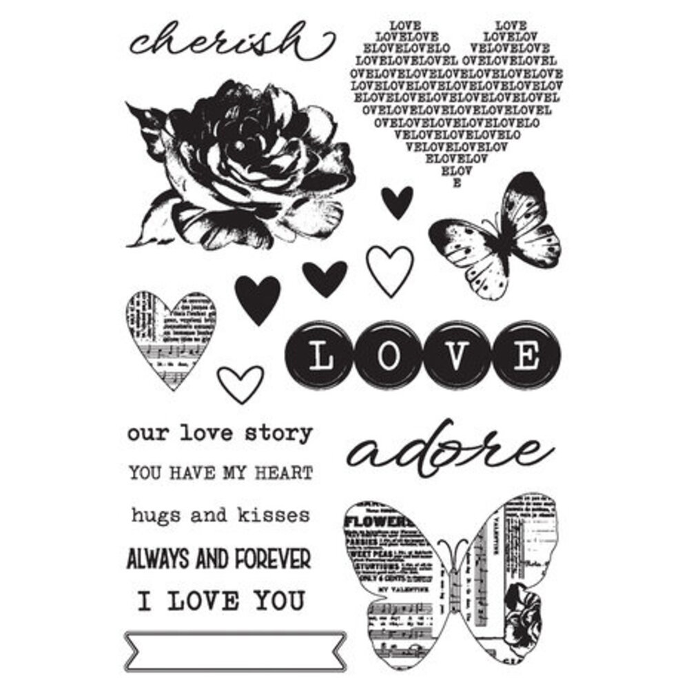 Simple Stories Simple Vintage Love Story Clear Stamps (21420) Simple Stories Simple Vintage Love Story Clear Stamps (21420)