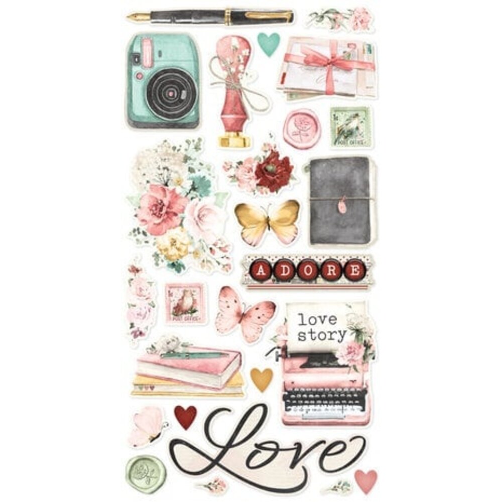 Simple Stories Simple Vintage Love Story Chipboard Stickers (21421) Simple Stories Simple Vintage Love Story Chipboard Stickers (21421)