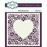Creative Expressions Heart Blossoms 6x6 Inch Stencil (CEST146)