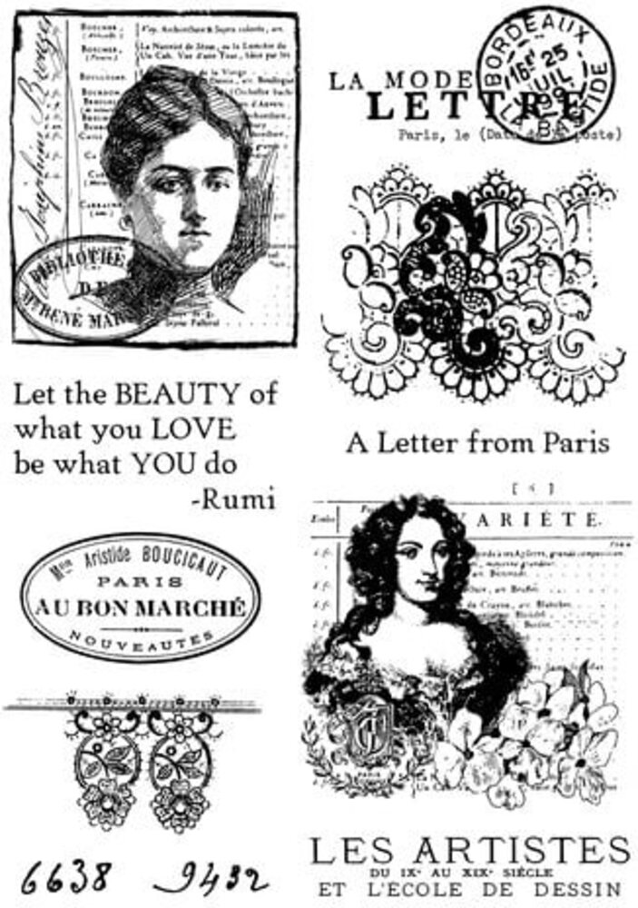 Creative Expressions Sam Poole Clear Stamp A5 Parisian Lace Chronicles (CEC1054)