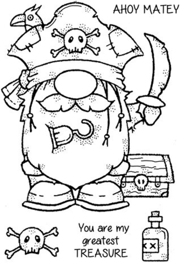 Woodware Pirate Gnome Clear Stamps (FRS1030) Woodware Pirate Gnome Clear Stamps (FRS1030)