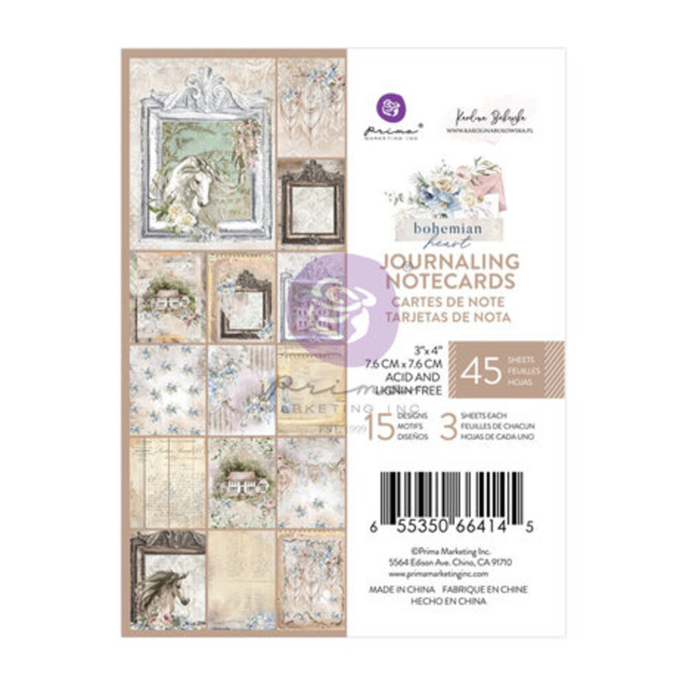 Prima Marketing Inc Bohemian Heart 3x4 Inch Journaling Cards (664145)