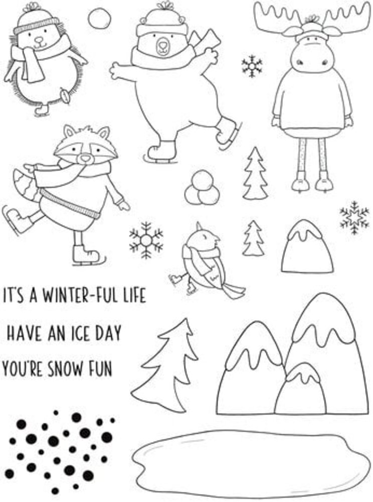 Creative Expressions Jane's Doodles Clear Stamp Set Snow Fun (CEC1058)
