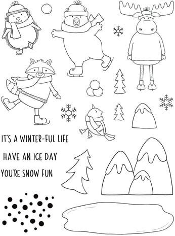 Creative Expressions Jane's Doodles Clear Stamp Set Snow Fun (CEC1058)
