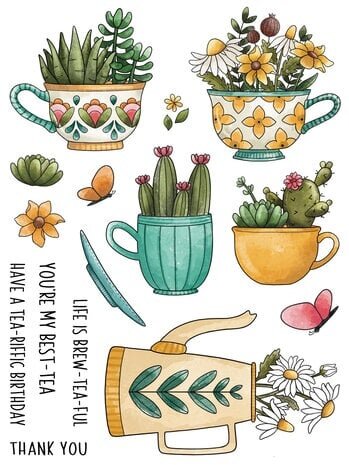 Creative Expressions Jane's Doodles Clear Stamp Set Tea-riffic (CEC1059)