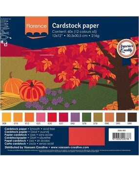 Vaessen Creative Florence Autumn 12x12 Inch Cardstock Paper Pack (2926-303) Vaessen Creative Florence Autumn 12x12 Inch Cardstock Paper Pack (2926-303)