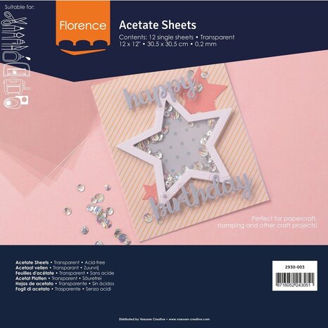 Vaessen Creative Acetate Sheets 12x12 Inch (2930-003)