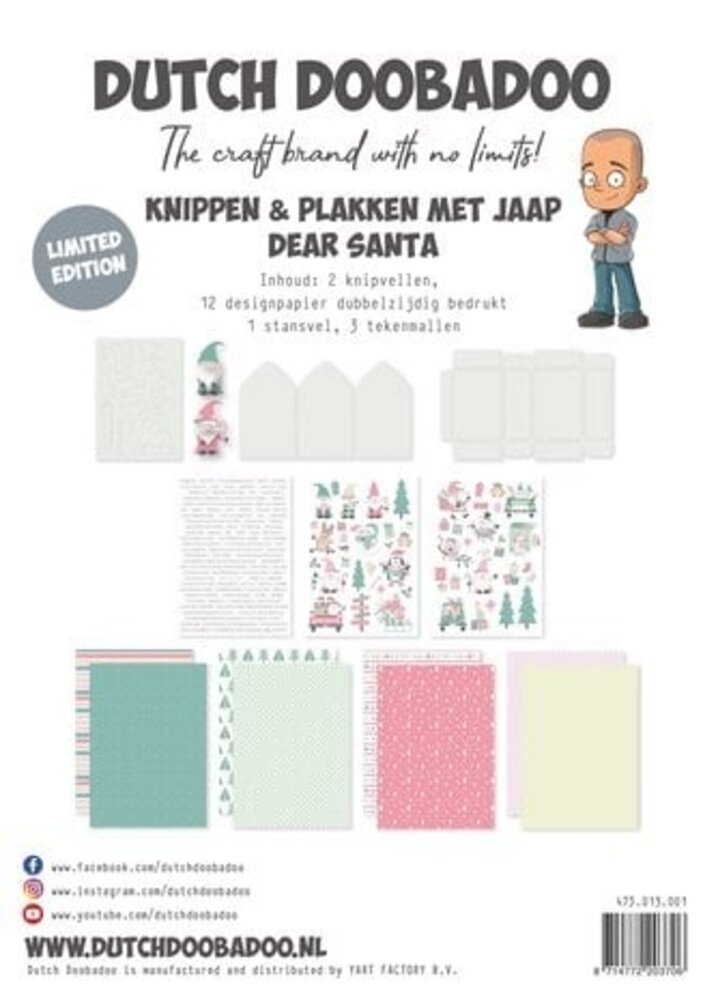 Dutch Doobadoo Limited Edition Crafty Kit Knippen en Plakken met Jaap - Dear Santa (473.013.001)