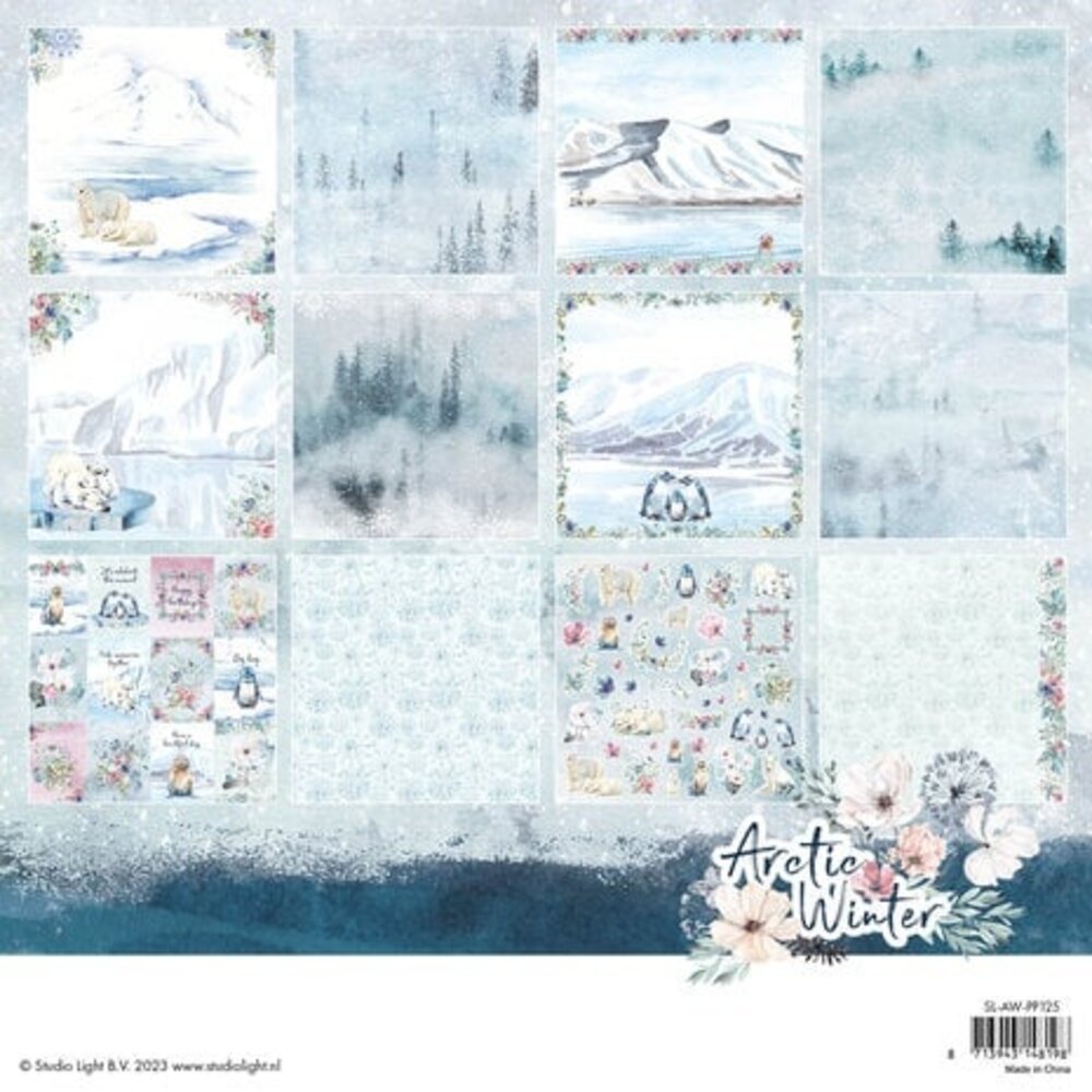 Studio Light Arctic Winter 12x12 Inch Scrap Paper Pad (SL-AW-PP125)