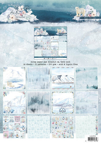 Studio Light Arctic Winter 12x12 Inch Scrap Paper Pad (SL-AW-PP125)