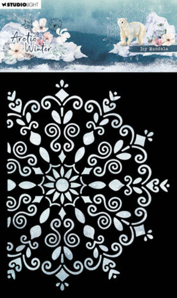 Studio Light Arctic Winter Masking Stencil Icy Mandala (SL-AW-MASK252)