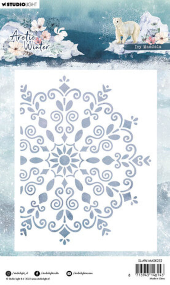 Studio Light Arctic Winter Masking Stencil Icy Mandala (SL-AW-MASK252)