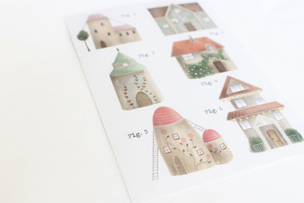 Nikki Dotti Rub-on Stickers A6 Houses Nikki Dotti Rub-on Stickers A6 Houses