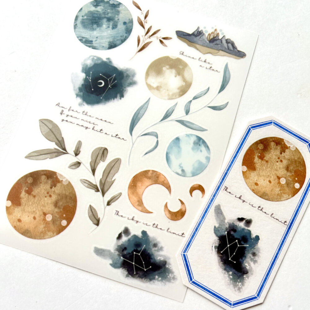 Nikki Dotti Rub-on Stickers A6 Aim for the Moon Nikki Dotti Rub-on Stickers A6 Aim for the Moon