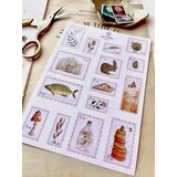 Nikki Dotti Gold Foil Stickervel A6 Postage Stamps