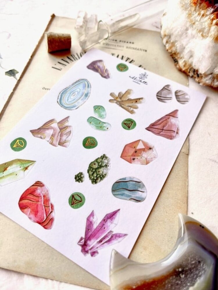 Nikki Dotti Gold Foil Stickervel A6 Gems Nikki Dotti Gold Foil Stickervel A6 Gems