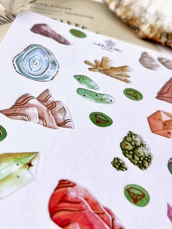 Nikki Dotti Gold Foil Stickervel A6 Gems Nikki Dotti Gold Foil Stickervel A6 Gems