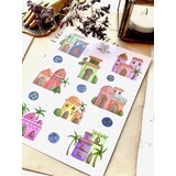 Nikki Dotti Gold Foil Stickervel A6 Mystic Houses