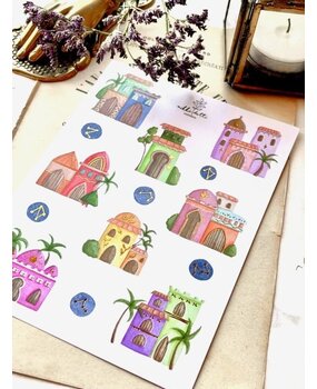 Nikki Dotti Gold Foil Stickervel A6 Mystic Houses Nikki Dotti Gold Foil Stickervel A6 Mystic Houses