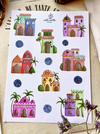Nikki Dotti Gold Foil Stickervel A6 Mystic Houses Nikki Dotti Gold Foil Stickervel A6 Mystic Houses