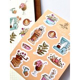 Nikki Dotti Stickervel A6 Floral Coffee