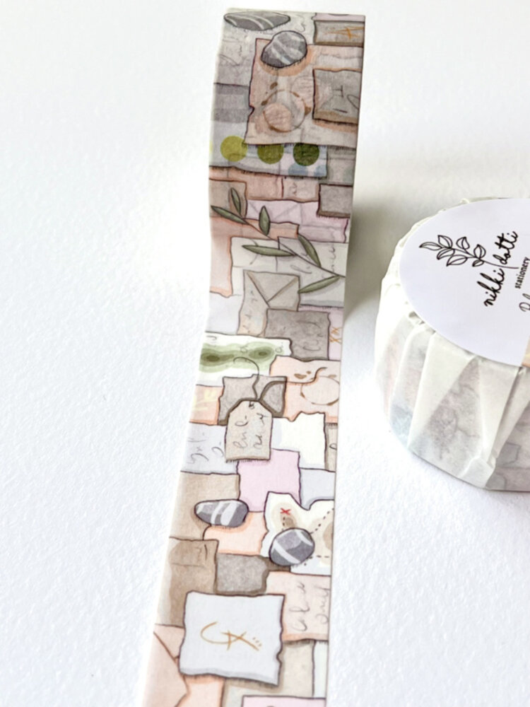 Nikki Dotti Washi Tape 25mm Pile of Paper Nikki Dotti Washi Tape 25mm Pile of Paper